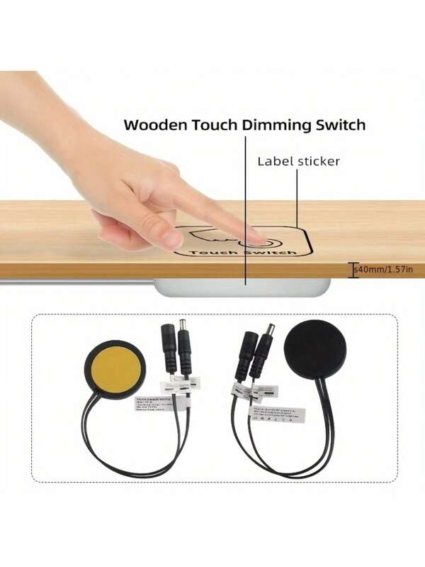 Kabellose Holzbrett-Sensor-Schalter, LED-Beleuchtung für Schränke und Garderobe, verborgenes LED-Dimmsteuerfeld, Bewegungsmelder-Schalter ohne Bohren für Raumteiler