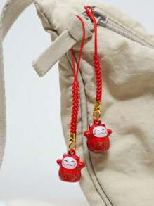 1pc Japanese Lucky Cat Keychain - Cute Maneki Neko Bell Charm, Perfect For Bags, Phones, And Keys, Adorable Lucky Cat Pendant With Omamori Charm For Prosperity And Protection