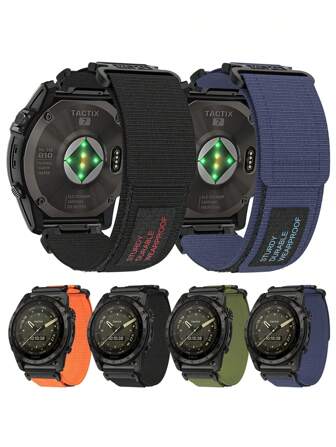 26mm/22mm band voor GARMIN Fenix 7X 7 7S 6X 6 6S Pro 5 5X 5S Epix 2 Zachte slijtvaste bandbehuizing voor 965 Instinctive snelspanvervangende horlogeband High Mountain nylon lus Magic Tape Metalen ademende lichtgewicht sportband