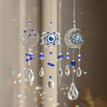 Atrapasueños colgante de cristal para el hogar, carillón de viento, decoración de ventana colgante, mal de ojo, Luna, árbol de la vida, 1 unidad - 3551 B - Ver 9
