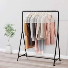 10pcs Simple Clothing Dust Covers, Garment Dust Protectors, Minimalist Home Protectors, Half-Cover Clothes Dust Sleeves - Transparent Frosted - View 2