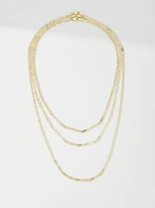 1pc New Korean Style Simple Copper Day Shape Necklace Chain 45cm-60cm, Unisex Design Suitable For Pendant Necklaces, Daily And Festival Wear