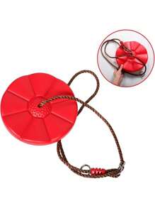 1pc/Tree Rope Swing Disc, Plastic Round Swing, Outdoor Backyard Hanging Swing, Fun Interaction Swing, Family Gathering Swing, Round Swing Seat For Outdoor Backyard Playground