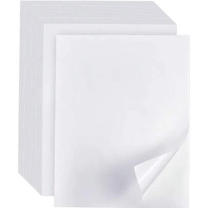 50pcs Printable Sticker Paper, Matte White Full-Sheet Labels For Laser & Inkjet Printers, A4 Size,School Supplies,Back To School