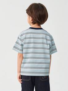 Balabala 儿童短袖T恤2025夏季男童上衣速干凉爽抗菌 - 冰藍 - 查看 3