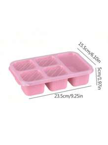 1pc Lunch Box, Portable 5-Compartment Food Sealed Container With Lid, Leak Proof Food Storage Box, For Back To School, Class, College, Office, Camping And Picnic, School Supplies, Kitchen Organizers And Storage, Kitchen Accessories