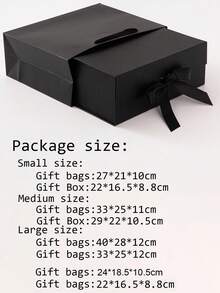 2 件可折叠礼品盒，礼品包装盒，适合送给家人和朋友，节日礼物 - 黑色套裝 - 查看 8