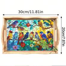 1 pezzo Vassoio a forma di uccello con dipinto a mosaico di diamanti 5D, design di diamanti unico per un effetto vivace e tridimensionale, adatto per tenere caffè, succhi, colazione, dessert in cucina o casa, vassoio multifunzionale con dipinto di diamanti e design elegante per la decorazione della casa