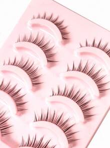 5 pares de pestañas postizas transparentes naturalistas y lindas para uso diario y escenario, son ligeras y realistas