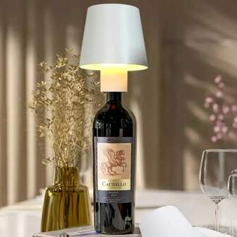 3-Color LED Touch Dimmable Wine Bottle Lamp - USB Rechargeable, Cordless Night Light For Parties, Restaurants & Home Decor - Perfect Gift For Holidays