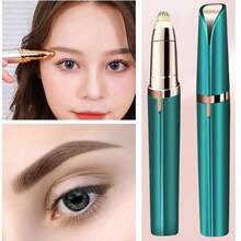 1个ABS便携式可充电电动眉毛修剪器，女士眉笔自动剃眉器，面部毛发去除器，美容修容修剪器 - 綠色 - 查看 8