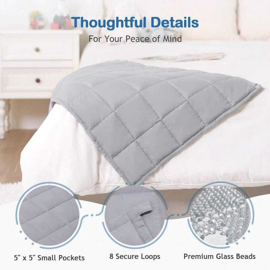 Weighted Blanket 3lbs, Blue Dinosaur Weighted Blankets, Cute Small Weighted Blankets 3 Pounds, Washable Soft Heavy Blanket Throw For All-Season - Solid Grey - View 1