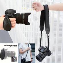 2pcs[3-In-1 Anti Slip Camera Strap] Black Nylon Adjustable Elastic Wristband/Shoulder Strap/Neck Strap Compatible With Canon, Nikon, Olympus DSLR Mirrorless Camera | Secure Grip+Shock-Absorbing Support | DSLR Universal Accessory Anti Slip Portable System