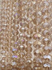 Confezione di perline distanziali sfaccettate in vetro di cristallo d'Austria con sfumatura color champagne da 4/6/8 mm, perline a rondella per la realizzazione di gioielli, braccialetti, collane, orecchini e accessori fai-da-te