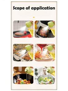 1 pieza/4 piezas Rociador de aceite multifuncional de 470ml, modelo de vidrio, botella rociadora para uso doméstico, 2 en 1, dispensador de aceite de gran capacidad con apretón - multicolor - Ver 6