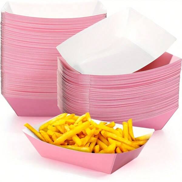 10 piezas de Bandejas de papel para comida, Cajas de papel kraft desechables, Cajas para papas fritas, Cajas para palomitas de maíz, Suministros para fiestas de Año Nuevo, Navidad, Revelación de sexo, Cumpleaños, Día de San Valentín, Aniversario, Graduación y reuniones familiares
