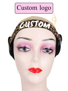 1Set Custom /Text Logo Edge Melt Band With Ear Protector For Lace Wigs Elastic Band Personalized For Laying Lace Edge For Wigs Hair Band Wigs /Hair Tool