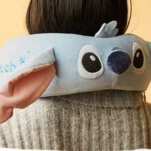 Miniso Disney قطعة واحدة وسادة على شكل حرف U من سلسلة ديزني ستيتش، خفيفة الوزن وقابلة للحمل، ضرورية للسفر، لطيفة ومريحة، أفضل هدية - الأزرق - مشاهدة 6