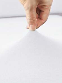 1 Vỏ gối sofa bằng lụa sữa màu trơn co giãn, phù hợp cho mọi mùa - trắng - Xem 3