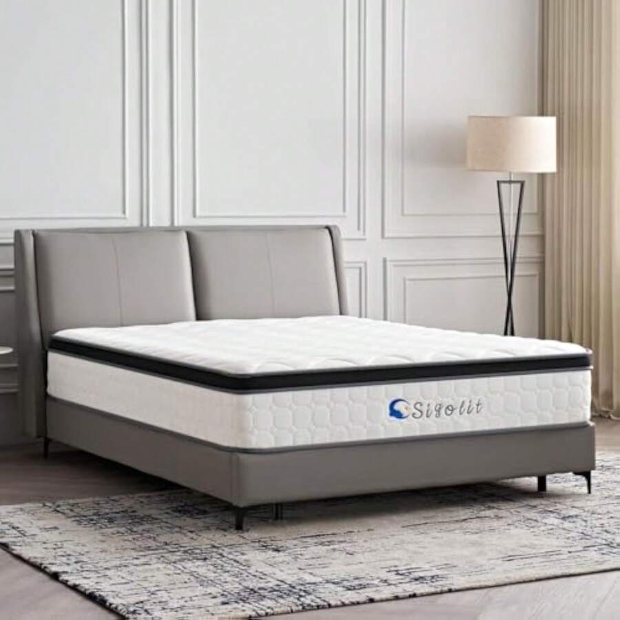 12 Inch King Size Hybrid Mattress - Medium Firm, Memory Foam & Pocket Springs, Motion Isolation, Edge Support, Pressure Relief, - 1 - 查看 1