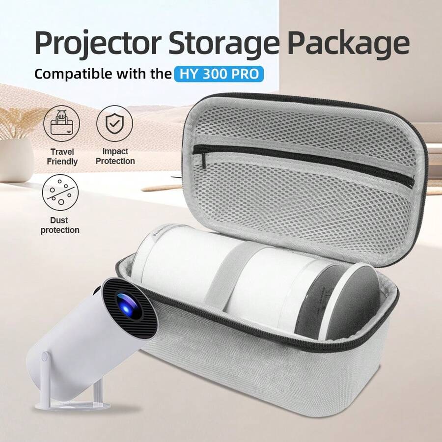 1入組HY300投影機專用硬質旅行袋，便攜式投影機袋，家用投影機收納袋，防護硬殼旅行攜帶袋