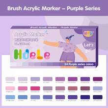[5 Groups Color Series] 1 Set Of 24 Colors Felt Acrylic Paint Markers Pens, There Are 5 Groups Color Series, Orange, Pink, Blue, Green, And Purple Choose From, Rich Colors, Clear Coloring Pages, Suitable For Painting, Illustration, Coloring Books, School Supplies, Back To School