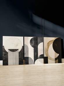 3pcs Minimalist Poster, Modern Wall Arts, Bohemia Poster, Abstract Posters, Classic Room Aesthetic, Elegant Home Decor, Classic Paintings, Room Aesthetic, Ideal Gift, For Living Room, Bedroom, Optional Frame ,Wall Art With Frame - 3Pcs/Set - View 3