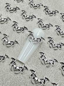 20pcs/Pack 3D Bat Wing Nail Art Decor, Unique Gothic Style Nail Jewelry