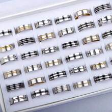 20 件时尚不锈钢戒指，男女混合风格，简约心形爱心蝴蝶几何珠宝派对礼物