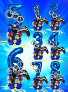 23-teiliges blaues & goldenes Ballon-Set für Gamer-Geburtstag - 32 Zoll blaue Nummer-Luftballons 0-9, Spielkontroller Folien-Luftballons, metallisch goldene lange Luftballons, 5 Zoll goldene Stern-Luftballons, 10 Zoll dunkel- und hellblaue Latex-Luftballons - perfekt für Gaming-Party Dekoration, Videospiel-Themen Geburtstag Dekor, Arcade-inspirierter Hintergrund, Geschwindigkeit & Action Party-Stil