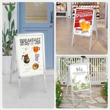 A2 Display Board Stand – Freestanding Poster Sign Holder For Pavement Advertising, Business Promotions, Event Signage, Indoor And Outdoor Display Frame - 1 - View 4