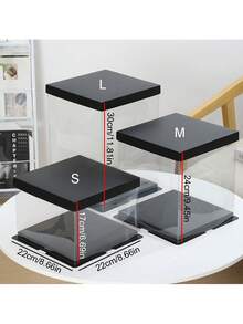 1pc,6in Transparent Cake Box Artificial Rose Foam Bear Packaging Box Valentine's Day Flower Gifts Box Wedding Birthday Party Decor (No Accessories)