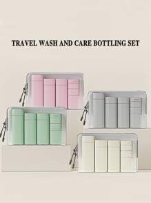 6pcs/Set 15ml/50ml/80ml/100ml Nordic Style Empty Refillable Travel Bottles For Shampoo, Lotion, Shower Gel, Cream