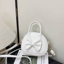 Cute Bow Handbag, Girls PU Shoulder Crossbody Bag, Structured Small Backpack - A - View 8