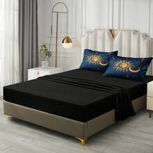 Blue Sun And Moon Comforter Set Queen 8 Pcs Bed In A Bag Galaxy Bedding Set Bohemian Gothic Comforter Set - Blue - View 4