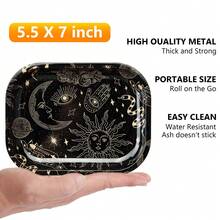 Magic Printing Rolling Tray Set With Grinder, Metal Rolling Tray Combo Kit Ideal For Gifts, Easy To Carry - Ảo thuật - Xem 3