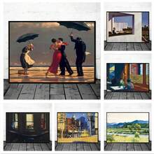 1pc Edward Hopper Famous Canvas Painting Modern Abstract Posters And Prints Painting Wall Art Picture For Living Room Home Decoration Optional Frame ﻿ ,Wall Art With Frame - Multicolor - View 1