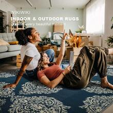 Wikiwiki Outdoor Rug, Waterproof Reversible Indoor Outdoor Rugs Carpet, Small Area Rug Plastic Straw Rug  Patio, RV, Deck, Balcony, Backyard, Picnic, Beach - Green Leaves - View 8