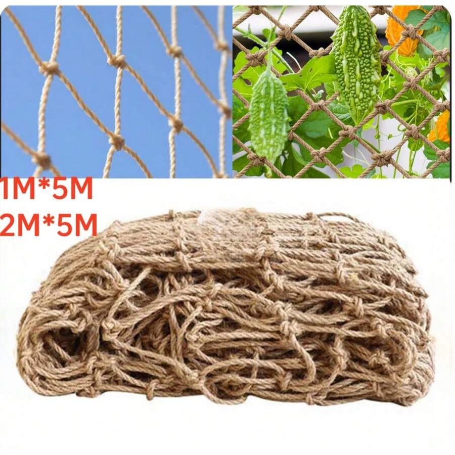 1M*5M / 2M*5M Plant Support Netting Jute Twine Trellis Netting Natural Pea Plants Sweet Peas - Linen - View 1