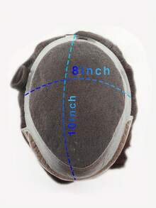 Men'S Kinky Curly Human Hair Wig Topper, 10x8 Inches, Natural Look Hair System Replacement, 100% Human Hair, Basic Style,Halloween Costumes - Natural Black - View 6