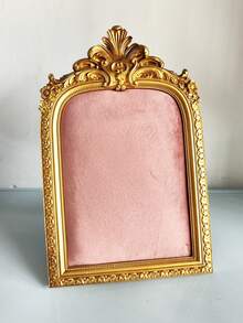 1Pc Vintage Baroque Style Resin Jewelry Display Towers, Gold White Pink,Tabletop Rectangular Necklace Organizer With Velvet Backing, Multipurpose Accessory & Earring Holder, Decorative Jewelry Showcase Without Electricity Back To School - Multicolor - View 11