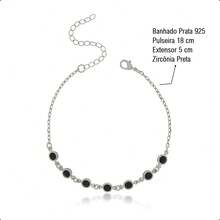 925 Silver Plated Semi-Jewelry Kit With Necklace, Earring And Heart Bracelet – Ideal Gift For Mother's Day - màu đen - Xem 6