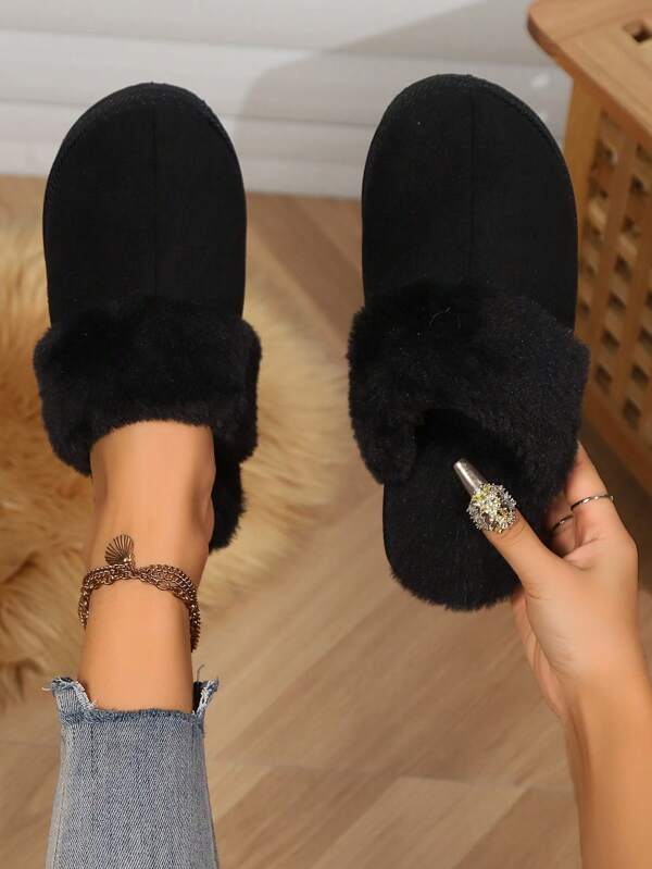 Women's Plush Lined Classic Slippers, Dual-Layer Memory Foam Midsole, Non-Slip EVA Outsole