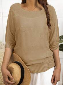 Jersey holgado para mujeres, de unicolor, para primavera/verano
