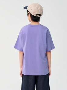 Balabala 2025 Summer New Boys Short Sleeve T-Shirt Quick Dry - Violet - View 3