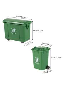 2 件微型卫生垃圾桶迷你仿真垃圾桶模型家具摆件套件配件微景观艺术装饰创意 DIY 装饰礼物