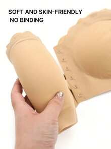 Sexy & Comfortable Front Closure Bandeau Bra, Seamless Ruffle Trim, Strapless, Wireless, Soft Padded Cups, Adjustable Straps, Breathable Fabric, Women's Daily Underwear