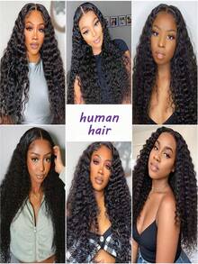 Curly Hair Deep Wave 4x4 Lace Closure Human Hair Transparent Lace Front Pre Plucked Hairline With Baby Hair 10A Natural Hair 10-20Inch