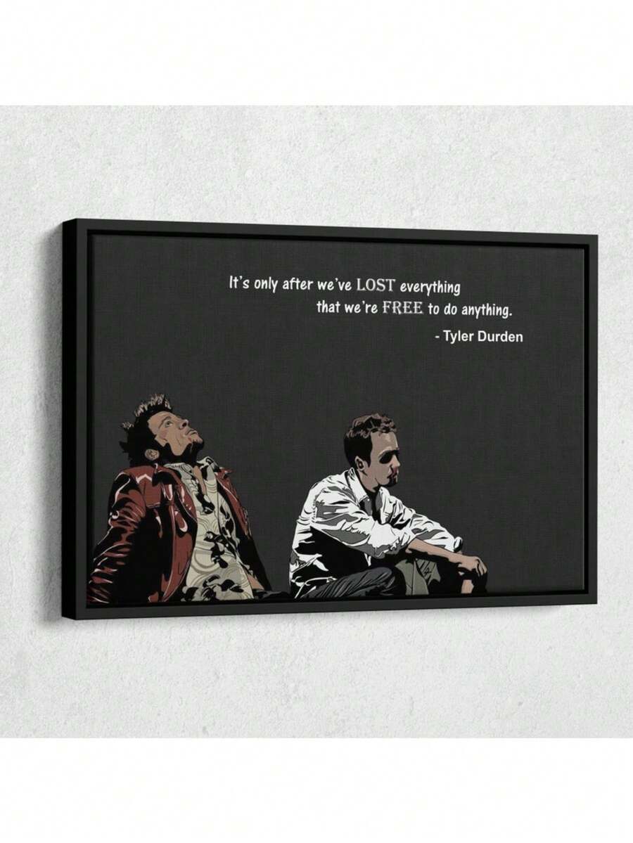 Affiche de film Fight Club avec Tex Tyler Durden, impression sur canevas, décoration murale, peinture sur canevas, affiches et impressions, images murales pour décoration de salon, avec cadre en option - Multicolore - Voir 1