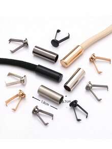 DIY Bag Accessories, Metal Rope Lock End Cap - Multifunctional Spring Stop Buckle For Bags, Jackets, Puffer Jackets, Sweaters, Pants And Hats - Easy To Use, Durable - Available In Multiple Colors (Black, Gold, Dark Gray, Silver)Metal Bell Rope Buckle Round Straight Buckle Decorative Buckle Sweater Pants Hanger Hat Rope Drawstring Clip Buckle. - Multicolor - View 7